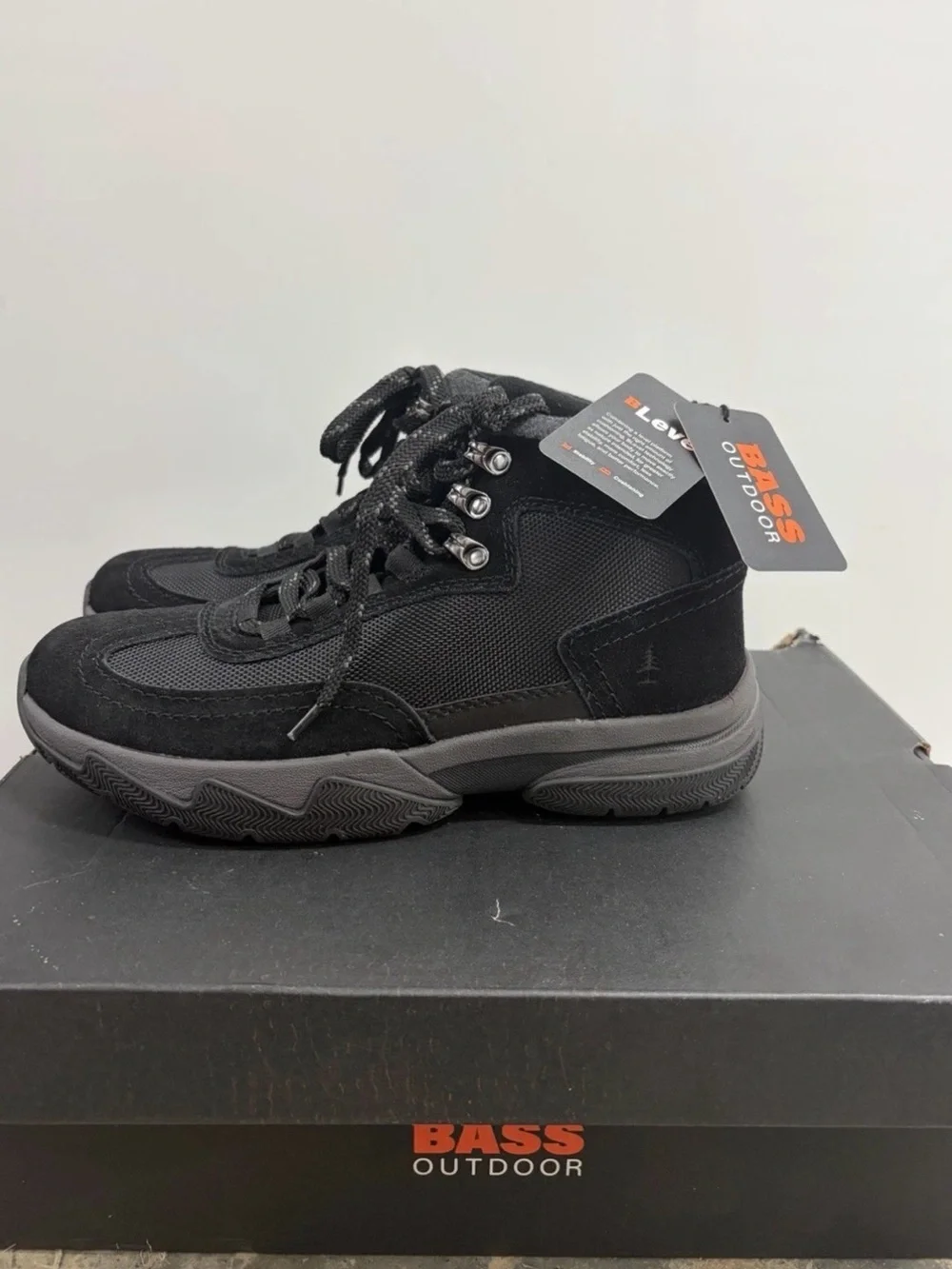 NWT BASS Outdoor Men's Black Trail Boots